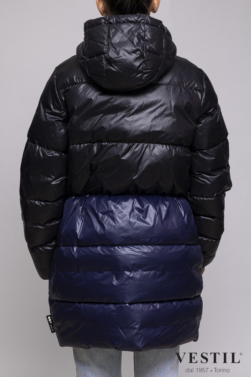 WOMEN'S OOF WEAR JACKET, DOWN JACKET, TWO-TONE BLACK