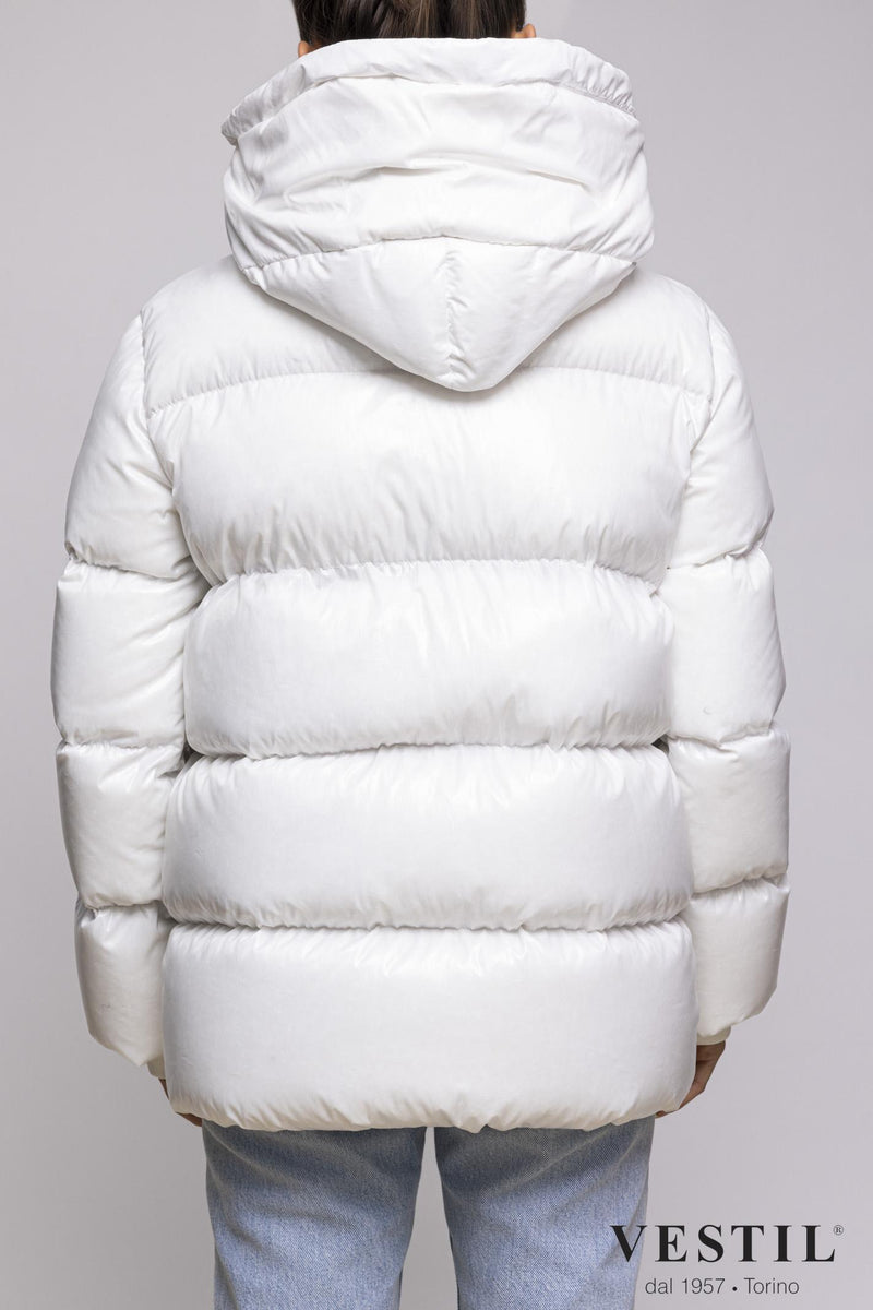 FAY, down jacket with hood, white, women