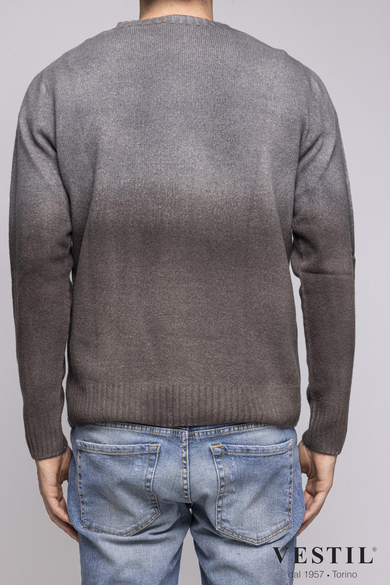 ALTEA, Turtleneck sweater in wool blend, gray and brown, man