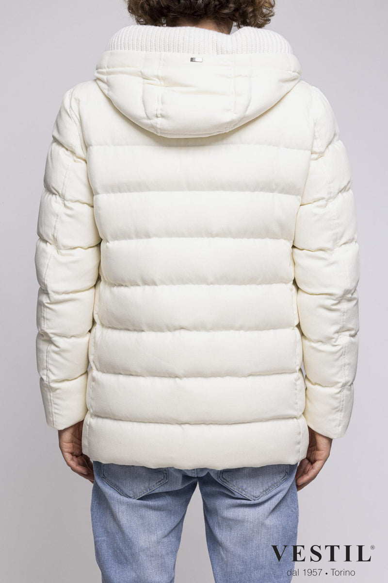 MEN'S HERNO JACKET, NORFOLK WOOL PARKA, WHITE 