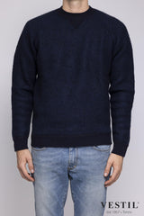 RAKKI, Wool crew neck sweater, blue, man