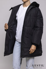 WOMEN'S OOF WEAR JACKET, HOODED DOWN JACKET, BLACK