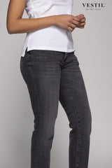 DEPARTMENT 5 WOMEN'S TROUSERS, DENIM JEANS, METALLIC GRAY