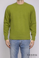 JURTA, Crew-neck sweater in wool blend, acid green, man