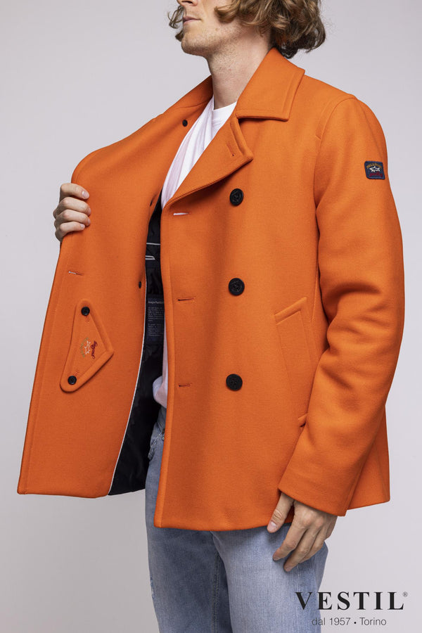 PAUL &amp; SHARK MEN'S JACKET, WATER-REPELLENT WOOL, ORANGE