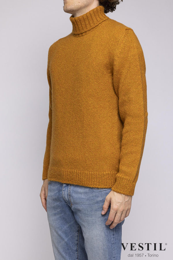 SETTEFILI CASHMERE, Wool blend turtleneck sweater, pumpkin, man