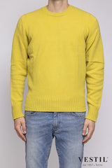 JURTA, wool blend crew neck sweater, lime, men