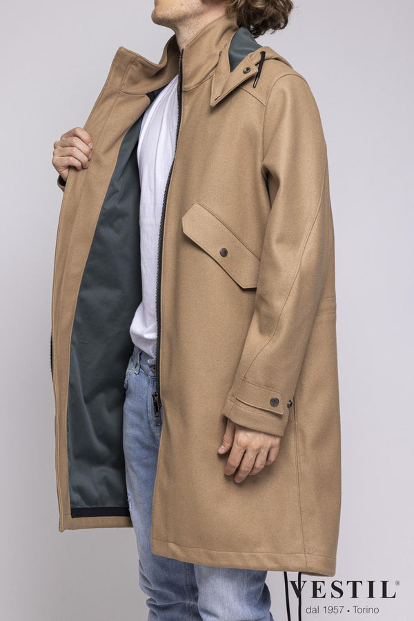 EXEMPLARY MEN'S JACKET, FISH MODEL, CAMEL