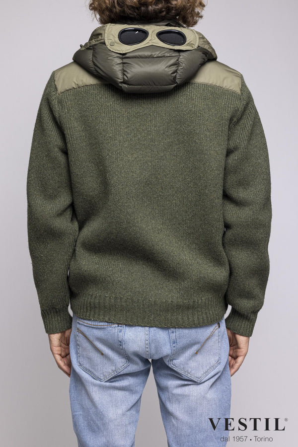 shirt - detachable hood for glasses - down jacket front - sleeve lining