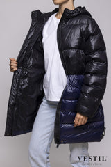 WOMEN'S OOF WEAR JACKET, DOWN JACKET, TWO-TONE BLACK