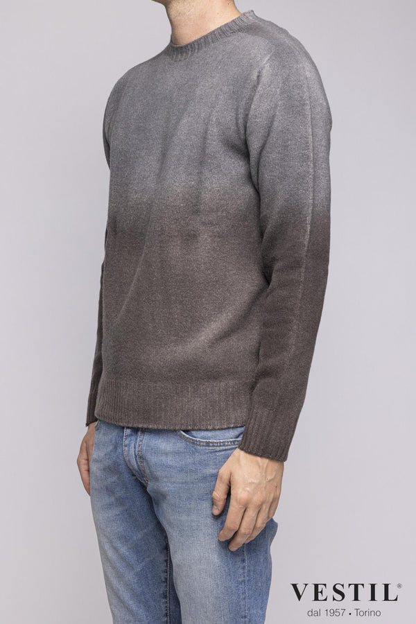 ALTEA, Turtleneck sweater in wool blend, gray and brown, man