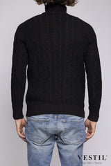 SETTEFILI CASHMERE, cashmere turtleneck sweater, black, man