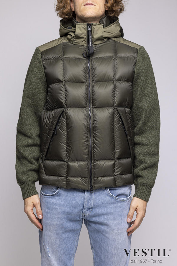 shirt - detachable hood for glasses - down jacket front - sleeve lining