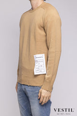 AMARANTO, Cashmere crew-neck sweater, camel, unisex