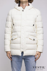 MEN'S HERNO JACKET, NORFOLK WOOL PARKA, WHITE 