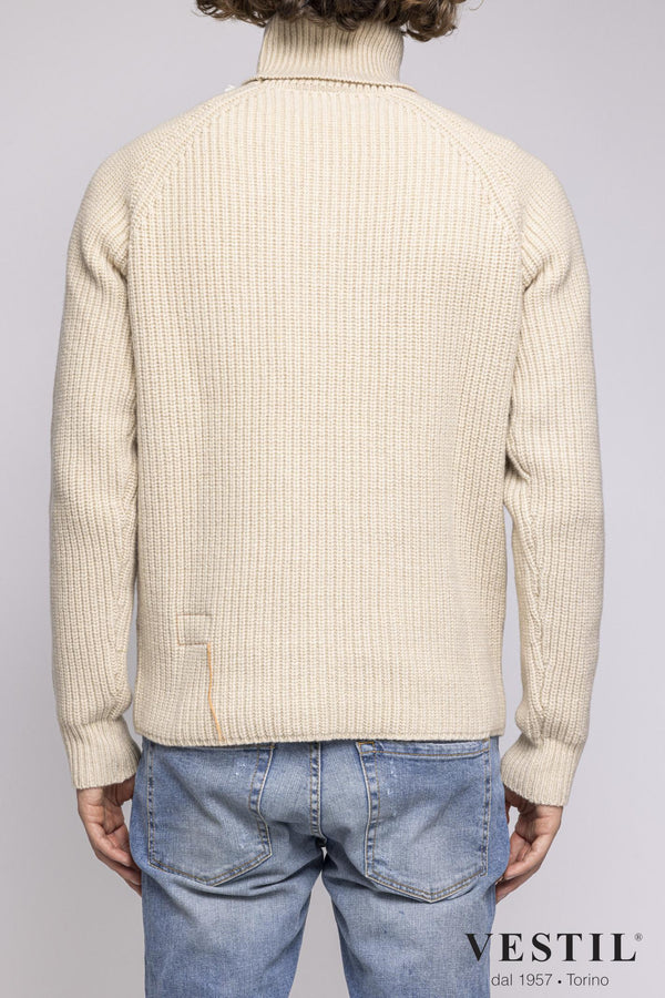FORTELA, Wool turtleneck sweater, butter, man