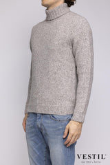 SETTEFILI CASHMERE, Wool blend turtleneck sweater, beige, man