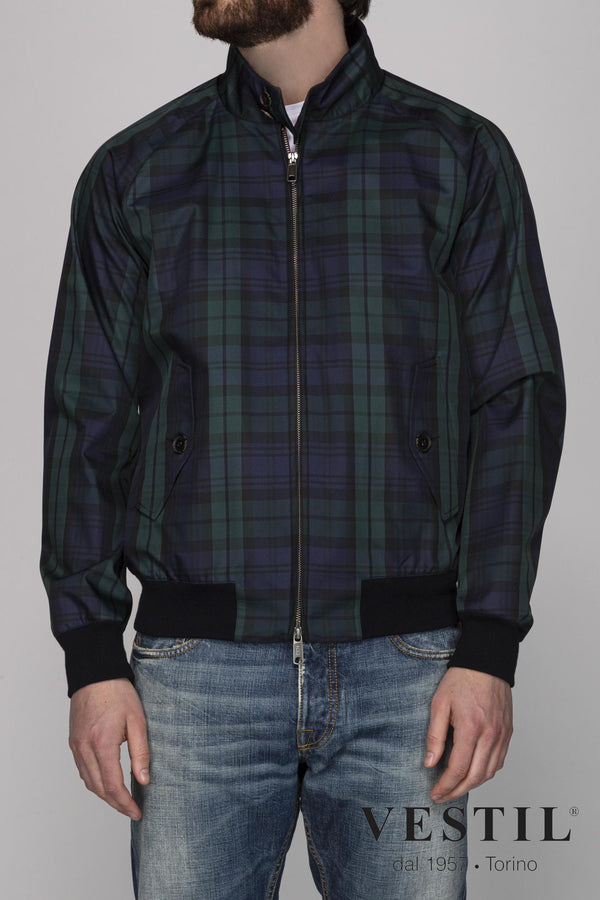 BARRACUTA, blue and green jacket for men