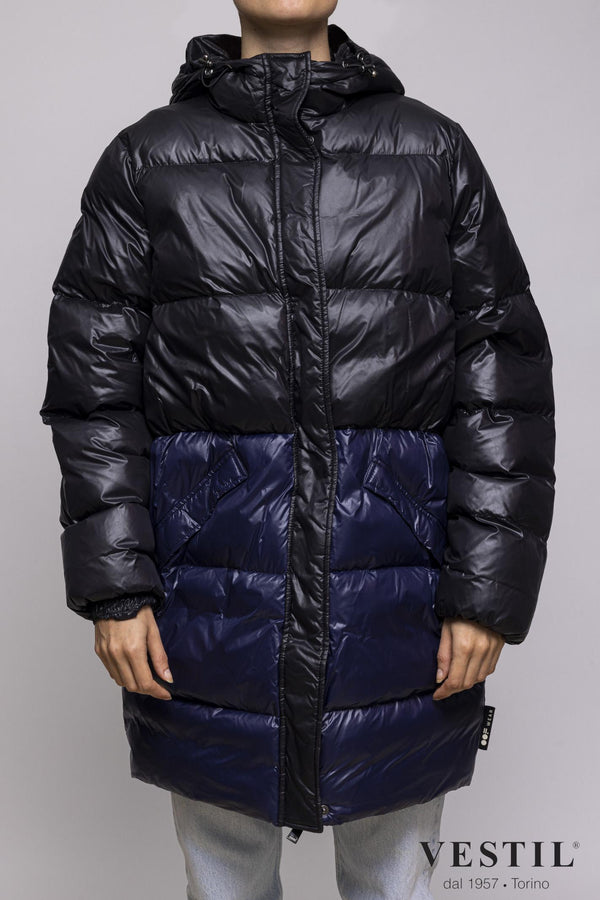 WOMEN'S OOF WEAR JACKET, DOWN JACKET, TWO-TONE BLACK