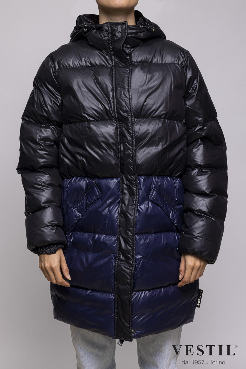 WOMEN'S OOF WEAR JACKET, DOWN JACKET, TWO-TONE BLACK