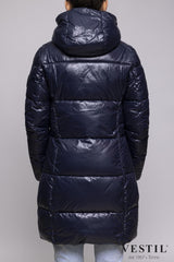 SAVE THE DUCK WOMEN'S JACKET, ECO-FEATHER AND NYLON, SHINY BLUE