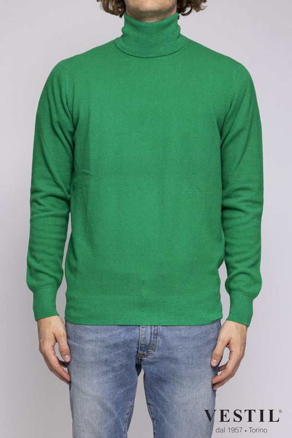 ALTEA, Wool turtleneck sweater, green, man