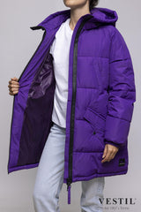 WOMEN'S OOF WEAR JACKET, HOODED DOWN JACKET, ELECTRIC PURPLE