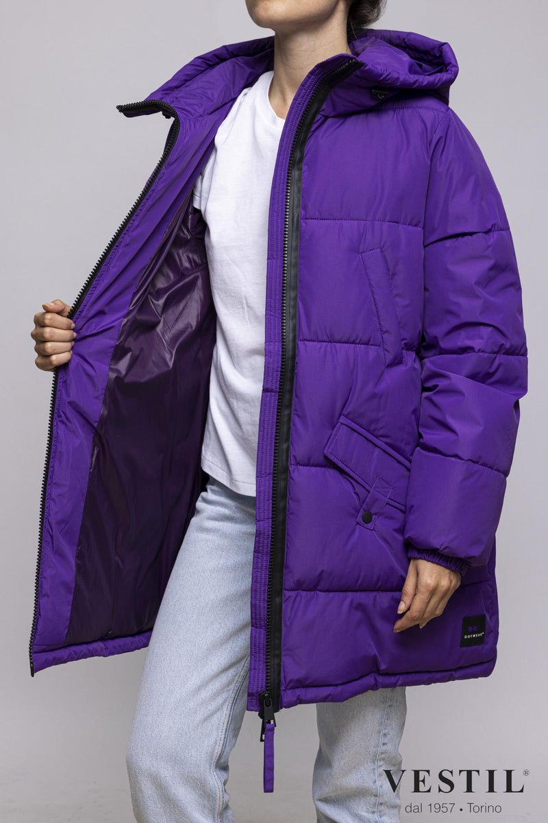 WOMEN'S OOF WEAR JACKET, HOODED DOWN JACKET, ELECTRIC PURPLE