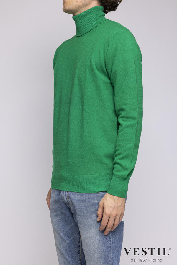 ALTEA, Wool turtleneck sweater, green, man