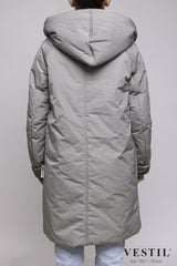 WOMEN'S OOF WEAR JACKET, REVERSIBLE WITH HOOD, GRAY AND GREEN