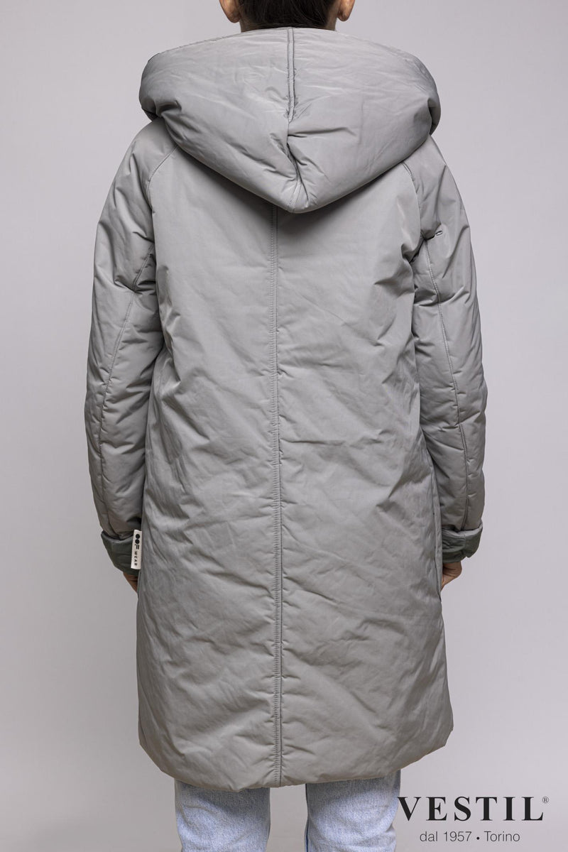 WOMEN'S OOF WEAR JACKET, REVERSIBLE WITH HOOD, GRAY AND GREEN
