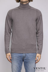 A TRIP IN A BAG, ribbed turtleneck sweater, grey, men