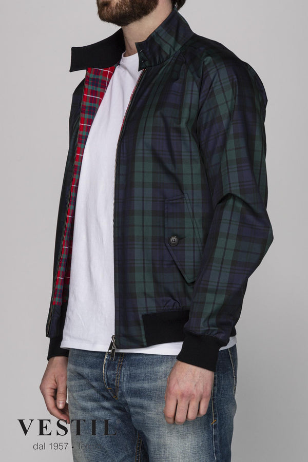 BARRACUTA, blue and green jacket for men