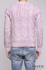 ALTEA, Crew-neck sweater with wool braid, pink, man