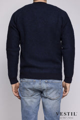 RAKKI, Wool crew neck sweater, blue, man