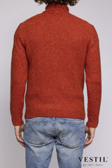 SETTEFILI CASHMERE, Turtleneck sweater, wool blend, orange, man