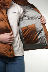 Piumino Corto trapuntato imbottito piuma cappuccio con pelo staccabile abbottonatura coperta 13352000 943 Paul & Shark 