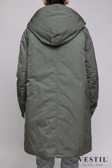 WOMEN'S OOF WEAR JACKET, REVERSIBLE WITH HOOD, GRAY AND GREEN