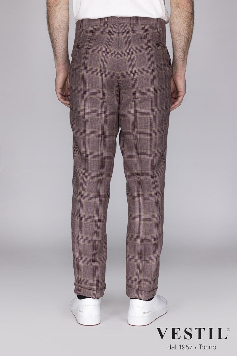PT01 purple and red patterned men's trousers