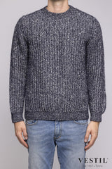 SETTEFILI CASHMERE, Crew-neck sweater, wool and cotton blend, grey, man