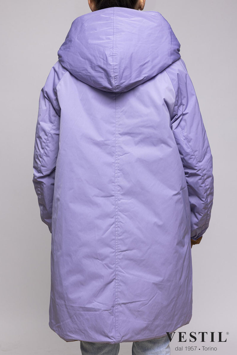 WOMEN'S OOF WEAR JACKET, REVERSIBLE WITH THERMAL PADDING, BROWN AND LILAC
