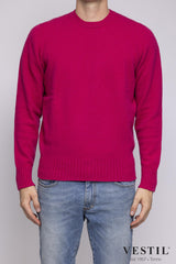 JURTA, Crew-neck sweater in wool blend, fuchsia, man