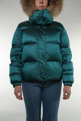 Piumino Corto trapuntato imbottito piuma cappuccio con pelo staccabile abbottonatura coperta 13352000 177 Paul & Shark 