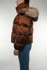 Piumino Corto trapuntato imbottito piuma cappuccio con pelo staccabile abbottonatura coperta 13352000 943 Paul & Shark 