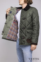 FAY, quilted winter jacket, green, men