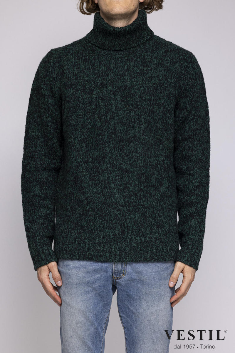 DEPARTMENT 5, Wool turtleneck sweater, green and black, man