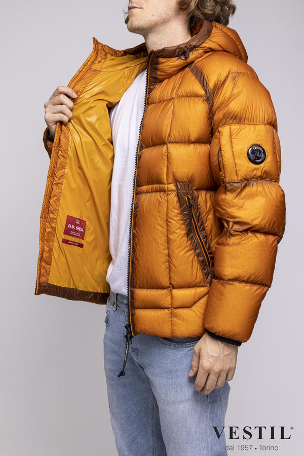 down jacket - fixed hood - arm lens