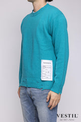 AMARANTO, Crew-neck sweater, cashmere, light blue, unisex