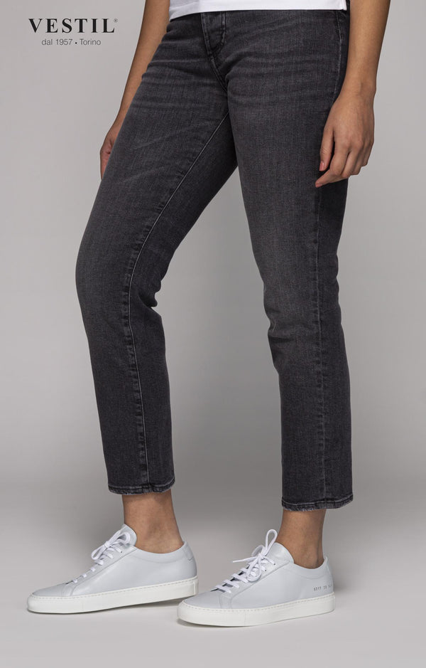 DEPARTMENT 5 WOMEN'S TROUSERS, DENIM JEANS, METALLIC GRAY