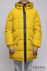 WOMEN'S OOF WEAR JACKET, DOWN JACKET WITH HOOD, YELLOW